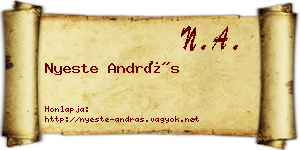 Nyeste András névjegykártya